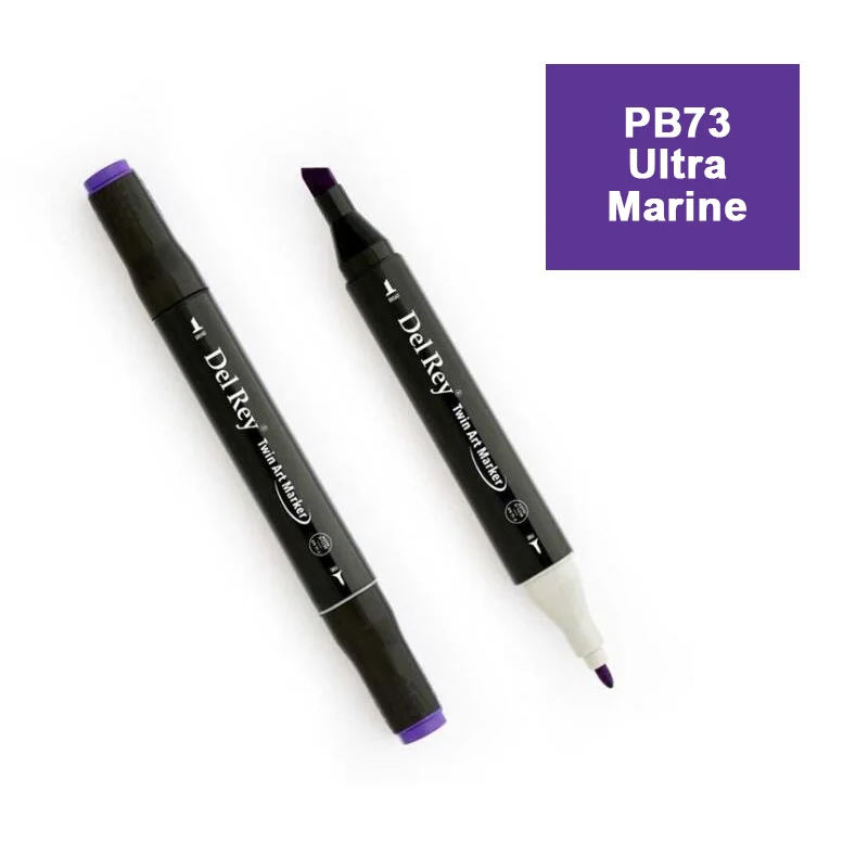 DEL REY TWIN MARKER PB73 ULTRA MARİNE ÇİFT UÇLU GRAFİK KALEMİ MN-DR073 (Best)