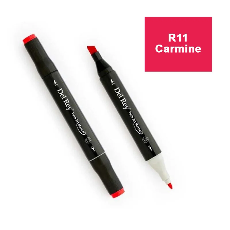 DEL REY TWIN MARKER R11 CARMİNE ÇİFT UÇLU GRAFİK KALEMİ MN-DR011 (Best)
