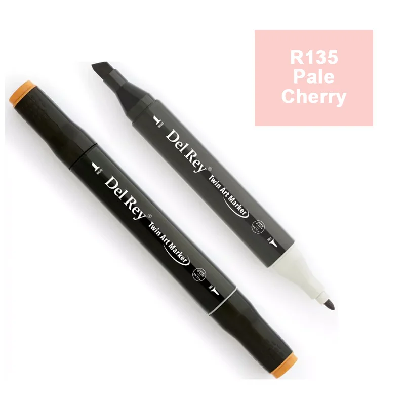DEL REY TWIN MARKER R135 PALE CHERRY PİNK ÇİFT UÇLU GRAFİK KALEMİ MN-DR095 (Best)