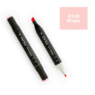 DEL REY TWIN MARKER R136 BLUSH ÇİFT UÇLU GRAFİK KALEMİ MN-DR136 (Best)