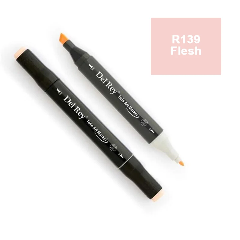 DEL REY TWIN MARKER R139 FLESH ÇİFT UÇLU GRAFİK KALEMİ MN-DR139 (Best)