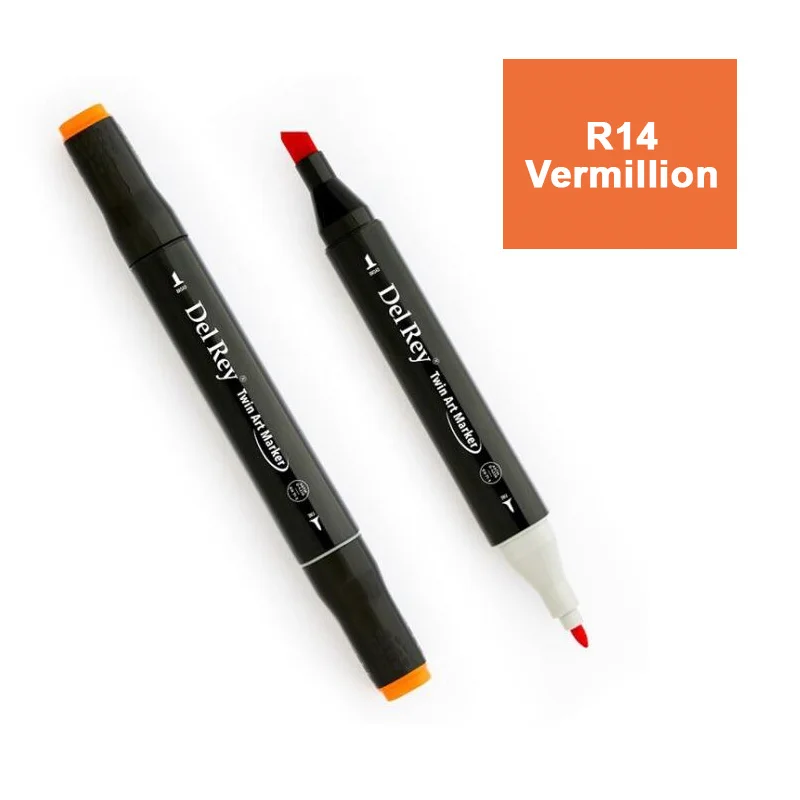 DEL REY TWIN MARKER R14 VERMİLLİON ÇİFT UÇLU GRAFİK KALEMİ MN-DR014 (Best)
