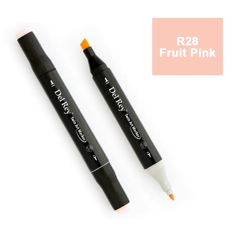 DEL REY TWIN MARKER R28 FRUİT PİNK ÇİFT UÇLU GRAFİK KALEMİ MN-DR028 (Best)
