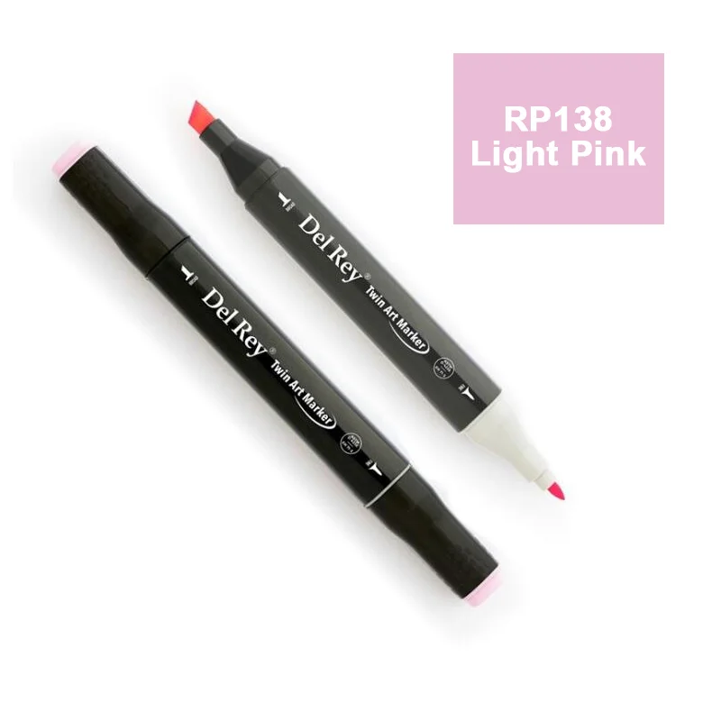 DEL REY TWIN MARKER RP138 LİGHT PİNK ÇİFT UÇLU GRAFİK KALEMİ MN-DR138 (Best)