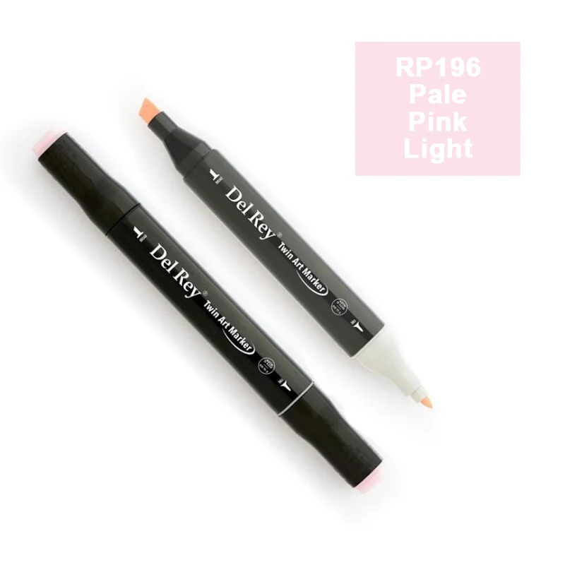 DEL REY TWIN MARKER RP196 PALE PINK LIGHT ÇİFT UÇKU GRAFİK KALEMİ MN-DR0196 (Best)
