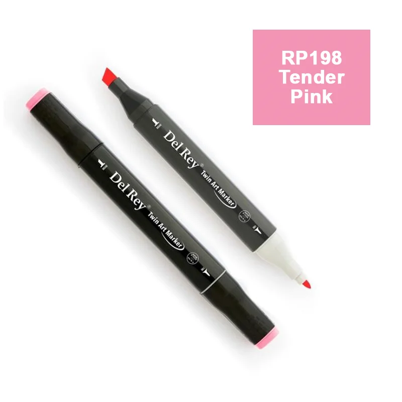 DEL REY TWIN MARKER RP198 TENDER PİNK ÇİFT UÇLU GRAFİK KALEMİ MN-DR198 (Best)
