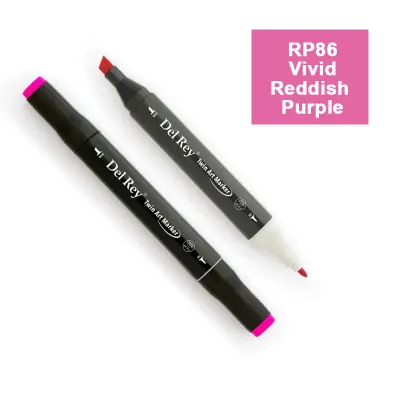 DEL REY TWIN MARKER RP86 VİVİD REDDİSH PURPLE ÇİFT UÇLU GRAFİK KALEMİ MN-DR086 (Best)