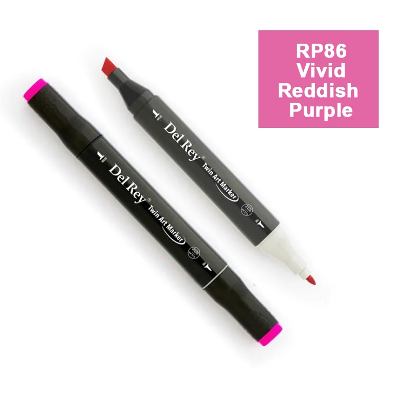 DEL REY TWIN MARKER RP86 VİVİD REDDİSH PURPLE ÇİFT UÇLU GRAFİK KALEMİ MN-DR086 (Best)