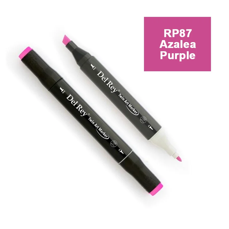 DEL REY TWIN MARKER RP87 AZALEA PURPLE ÇİFT UÇLU GRAFİK KALEMİ MN-DR087 (Best)