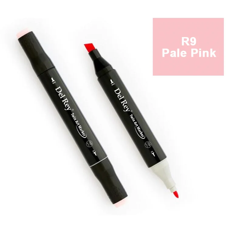 DEL REY TWIN MARKER RP9 PALE PİNK ÇİFT UÇLU GRAFİK KALEMİ MN-DR009 (Best)