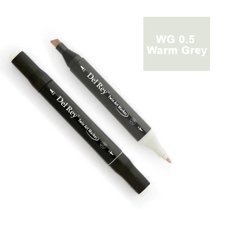 DEL REY TWIN MARKER WG0.5 WARM GREY ÇİFT UÇLU GRAFİK KALEMİ MN-DRWG0.5 (Best)