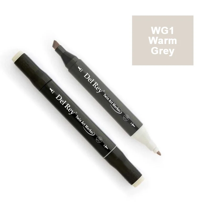 DEL REY TWIN MARKER WG1 WARM GREY ÇİFT UÇLU GRAFİK KALEMİ MN-DRWG1 (Best)