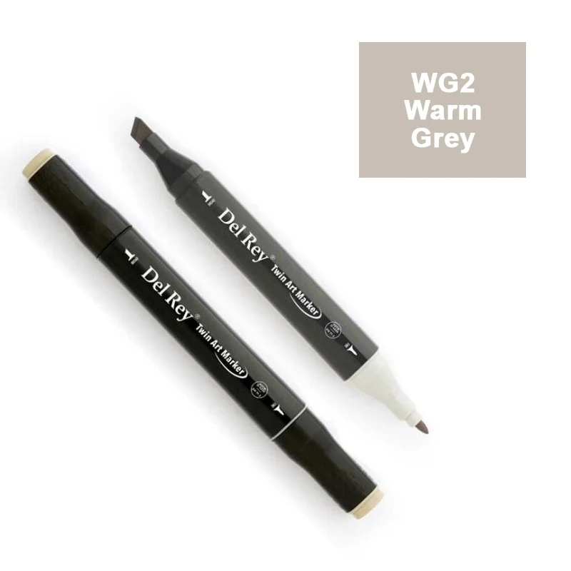 DEL REY TWIN MARKER WG2 WARM GREY ÇİFT UÇLU GRAFİK KALEMİ MN-DRWG2 (Best)