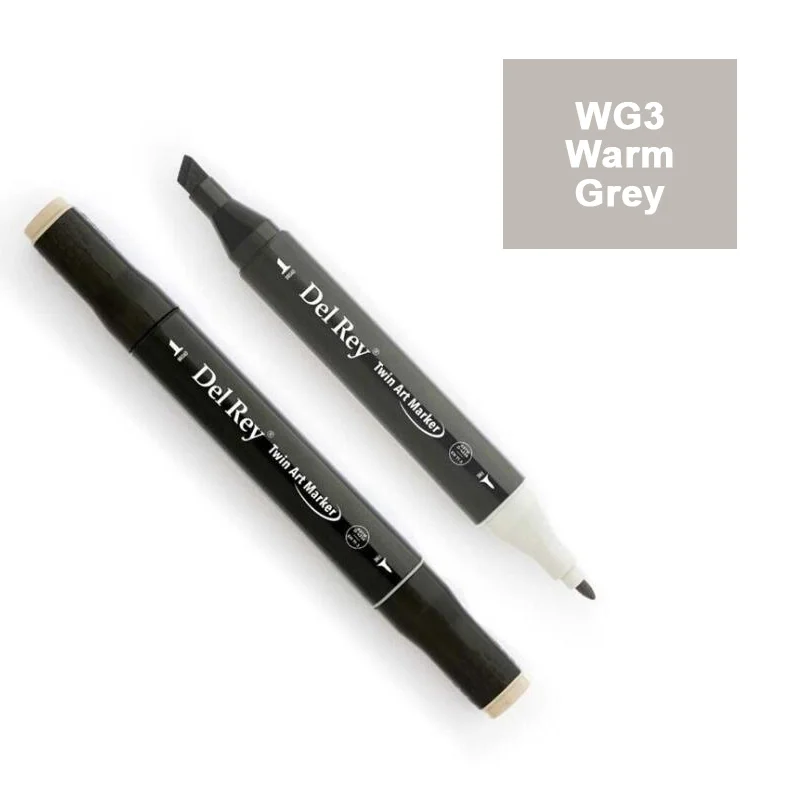 DEL REY TWIN MARKER WG3 WARM GREY ÇİFT UÇLU GRAFİK KALEMİ MN-DRWG3 (Best)