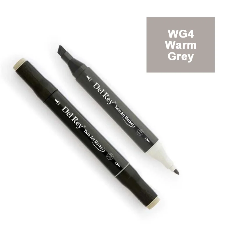 DEL REY TWIN MARKER WG4 WARM GREY ÇİFT UÇLU GRAFİK KALEMİ MN-DRWG4 (Best)