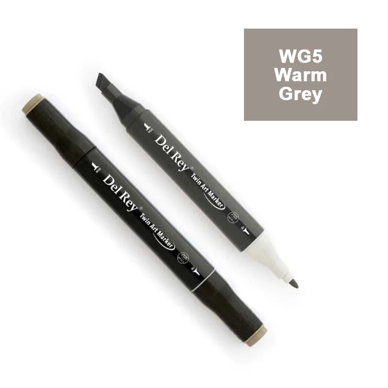 DEL REY TWIN MARKER WG5 WARM GREY ÇİFT UÇLU GRAFİK KALEMİ MN-DRWG5 (Best)