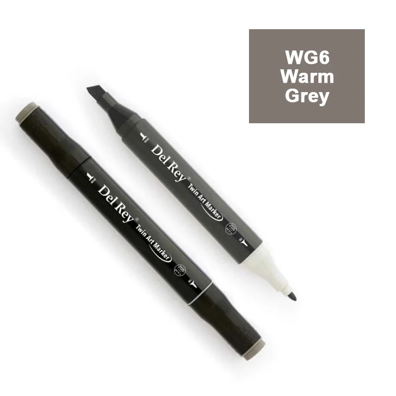 DEL REY TWIN MARKER WG6 WARM GREY ÇİFT UÇLU GRAFİK KALEMİ MN-DRWG6 (Best)