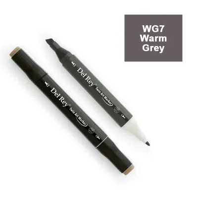 DEL REY TWIN MARKER WG7 WARM GREY ÇİFT UÇLU GRAFİK KALEMİ MN-DRWG7 (Best)