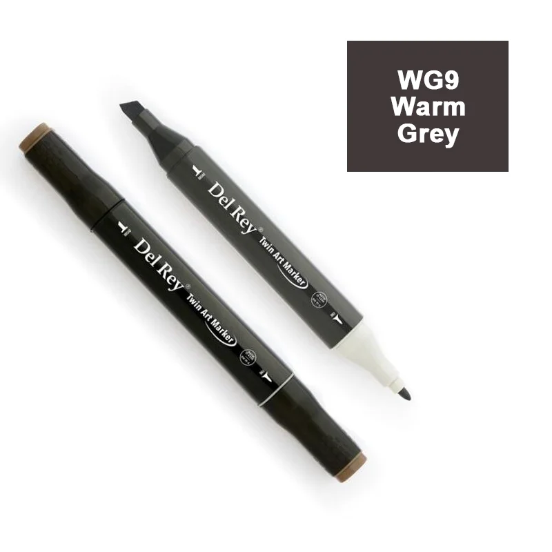 DEL REY TWIN MARKER WG9 WARM GREY ÇİFT UÇLU GRAFİK KALEMİ MN-DRWG9 (Best)