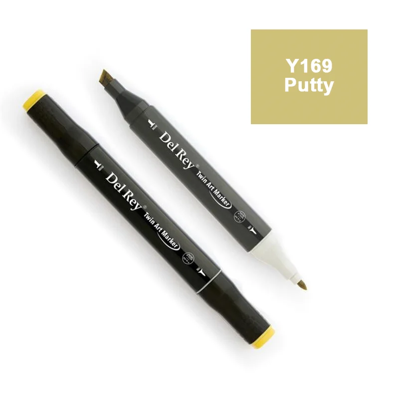DEL REY TWIN MARKER Y169 PUTTY ÇİFT UÇLU GRAFİK KALEMİ MN-DR169 (Best)