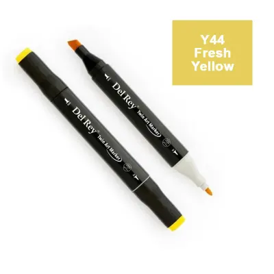 DEL REY TWIN MARKER Y44 FRESH YELLOW ÇİFT UÇLU GRAFİK KALEMİ MN-DR044 (Best)