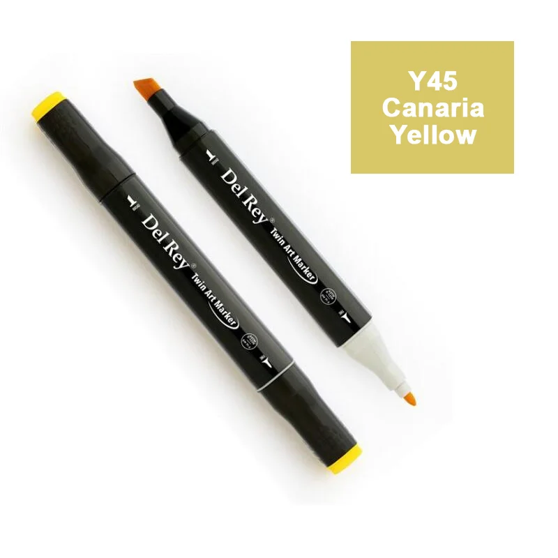 DEL REY TWIN MARKER Y45 CANARİA YELLOW ÇİFT UÇLU GRAFİK KALEMİ MN-DR045 (Best)