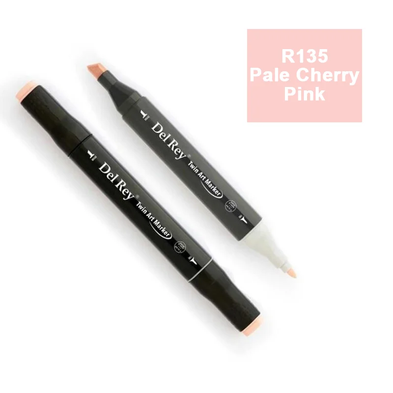 DEL REY TWIN MARKER YR133 BABY SKIN PİNK ÇİFT UÇLU GRAFİK KALEMİ MN-DR133 (Best)