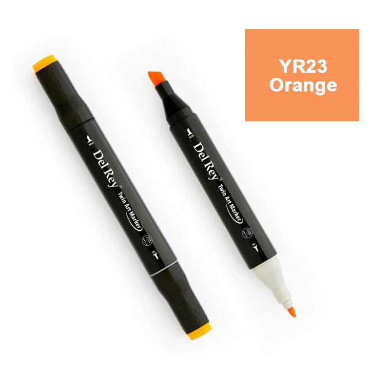 DEL REY TWIN MARKER YR23 ORANGE ÇİFT UÇLU GRAFİK KALEMİ MN-DR023 (Best)