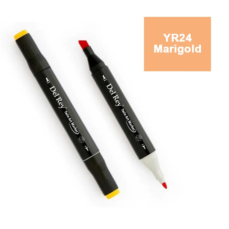 DEL REY TWIN MARKER YR24 MARİGOLD ÇİFT UÇLU GRAFİK KALEMİ MN-DR024 (Best)