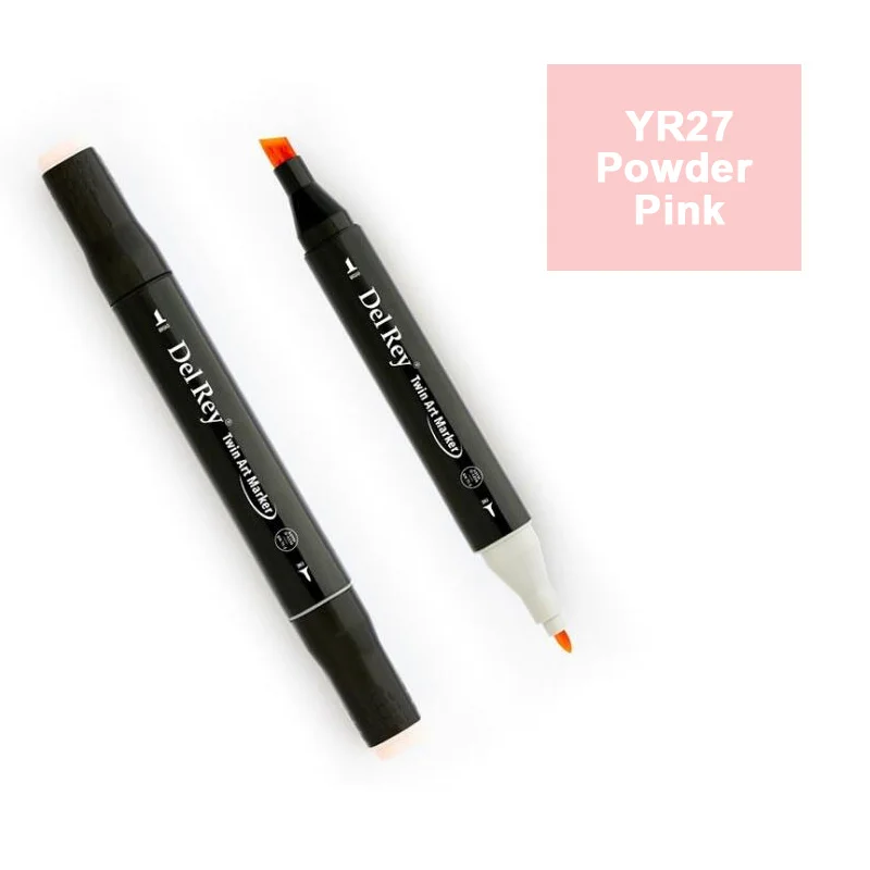 DEL REY TWIN MARKER YR27 POWDER PİNK ÇİFT UÇLU GRAFİK KALEMİ MN-DR027 (Best)