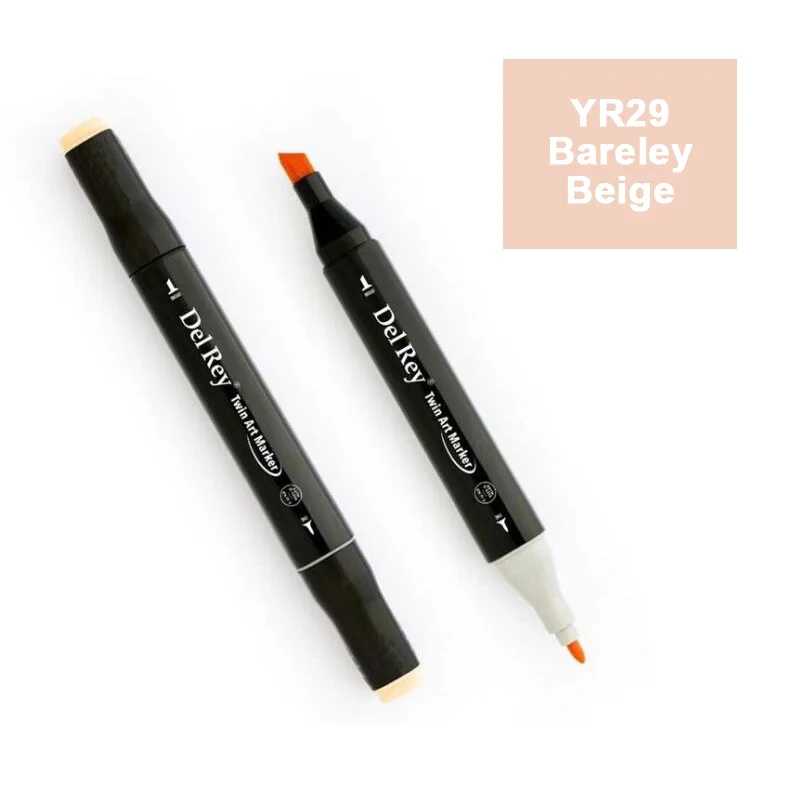 DEL REY TWIN MARKER YR29 BARELY BEİGE ÇİFT UÇLU GRAFİK KALEMİ MN-DR029 (Best)