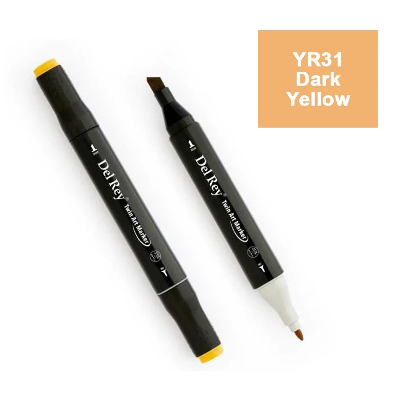 DEL REY TWIN MARKER YR31 DARK YELLOW ÇİFT UÇLU GRAFİK KALEMİ  MN-DR031 (Best)