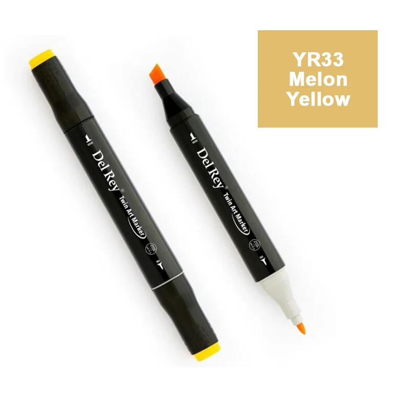 DEL REY TWIN MARKER YR33 MELON YELLOW ÇİFT UÇLU GRAFİK KALEMİ MN-DR033 (Best)