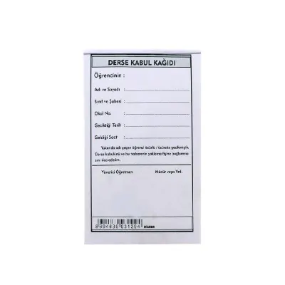 DİLMAN DERSE KABUL KAĞIDI 100'LÜ (Best)