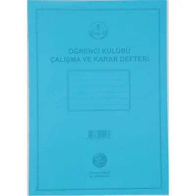 DİLMAN ÖĞRENCİ KULÜP ÇALIŞMA VE KARAR DEFTERİ PLS KAPAK (Best)