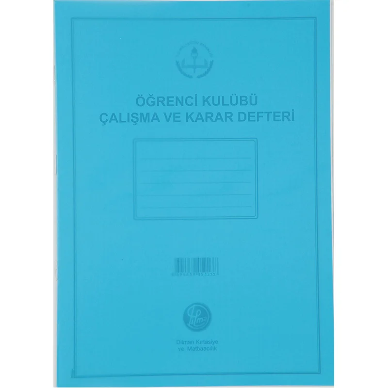 DİLMAN ÖĞRENCİ KULÜP ÇALIŞMA VE KARAR DEFTERİ PLS KAPAK (Best)