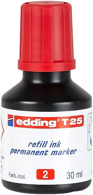 EDDİNG T25 KIRMIZI PERMANENT MÜREKKEP 25ML (Best)