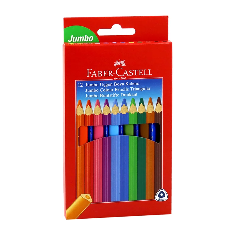 FABER 12 RENK JUMBO ÜÇGEN TAM BOY KURU BOYA 116615 (Best)