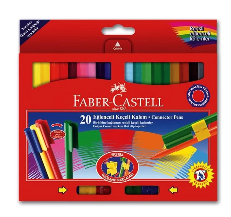 FABER 20 RENK EĞLENCELİ KEÇELİ KALEM 68112000 (Best)