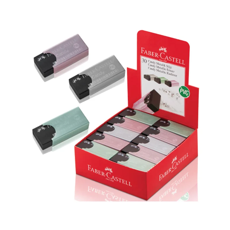 FABER CANDY SİLGİ METALİK RENK PLASTİK KILIFLI 30 LU 5131784001000 (Best)