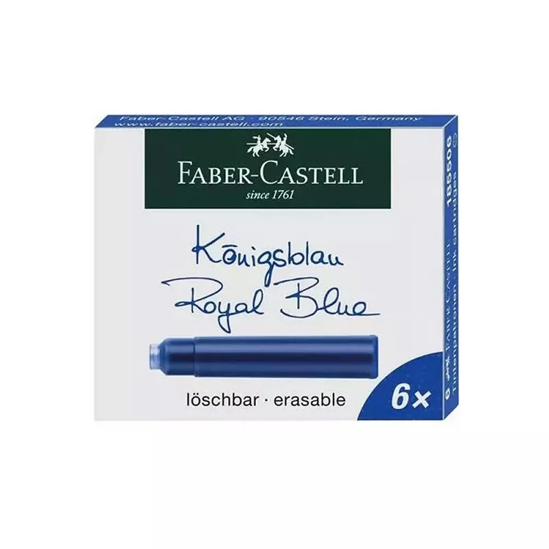FABER CASTELL ROYAL MAVİ 6 LI DOLMA KALEM KARTUŞU 501855060 (Best)