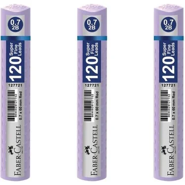 FABER GRIP MİN 0.7 PASTEL MOR 60 mm 120 Lİ TÜP 127738 (Best)
