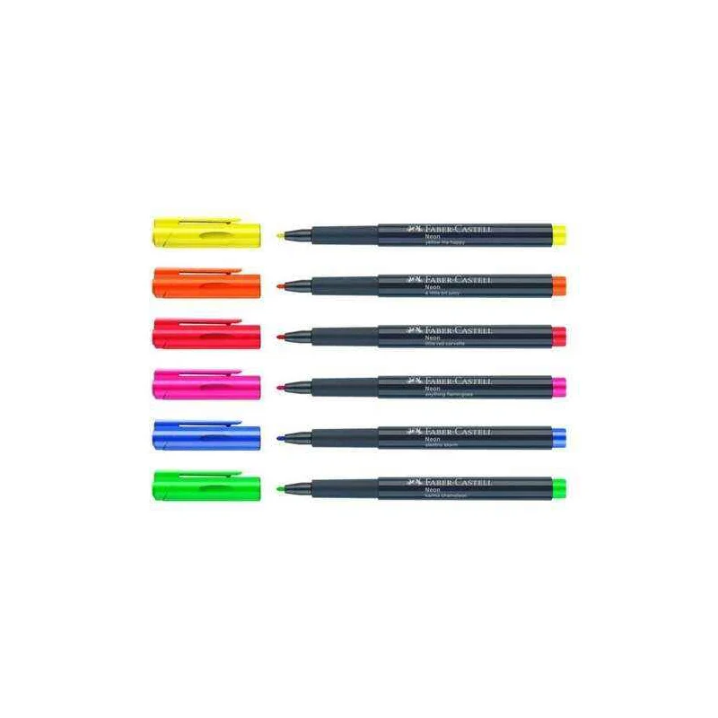FABER METALİK MARKER NEON RENK 6 LI 401608060 (Best)
