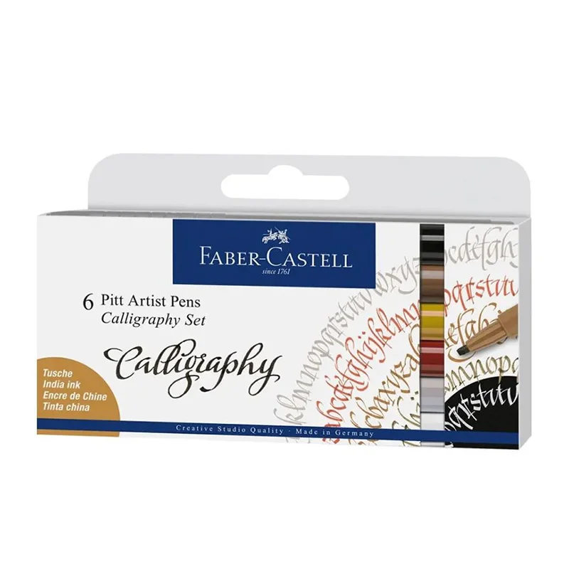FABER PITT ÇİZİM KALEMİ KALİGRAFİ SETİ 6 LI 167506 (Best)