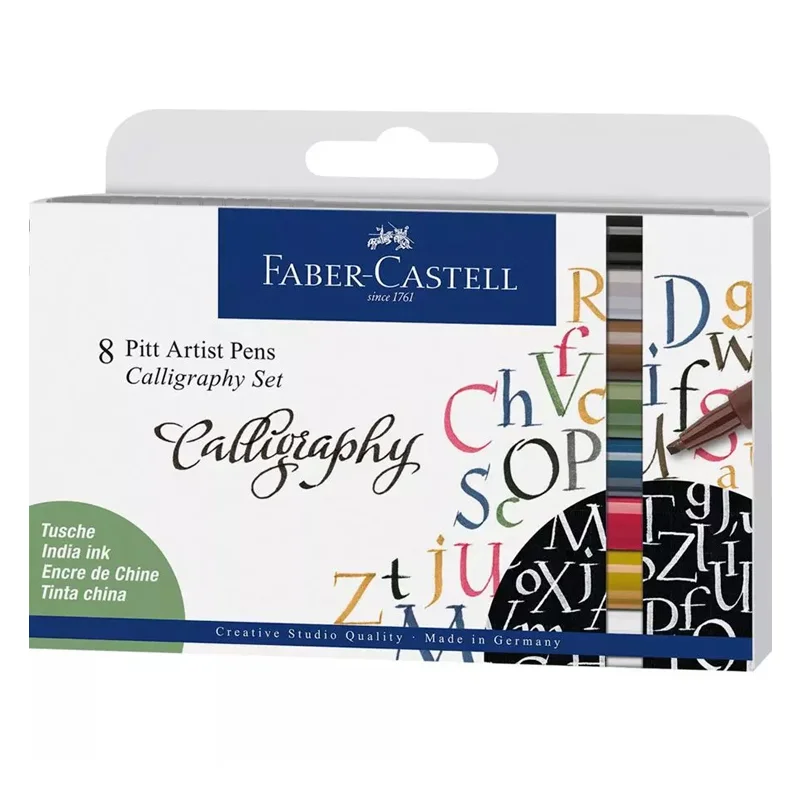 FABER PITT ÇİZİM KALEMİ KALİGRAFİ SETİ 8 Li 167508 (Best)
