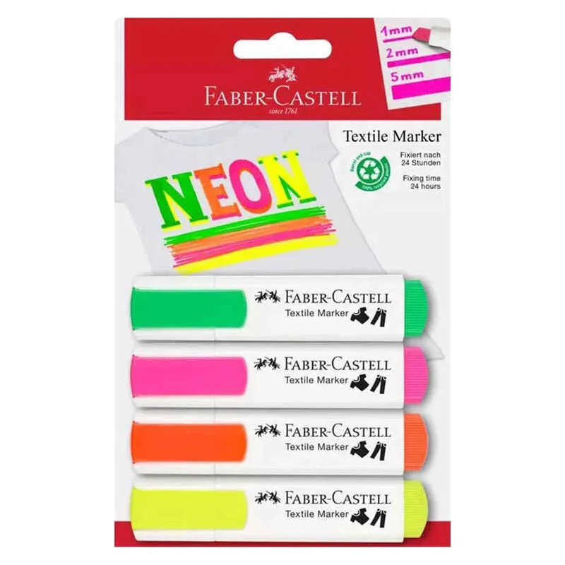 FABER TEKSTİL MARKÖRÜ NEON 4 LÜ 401595910 (Best)