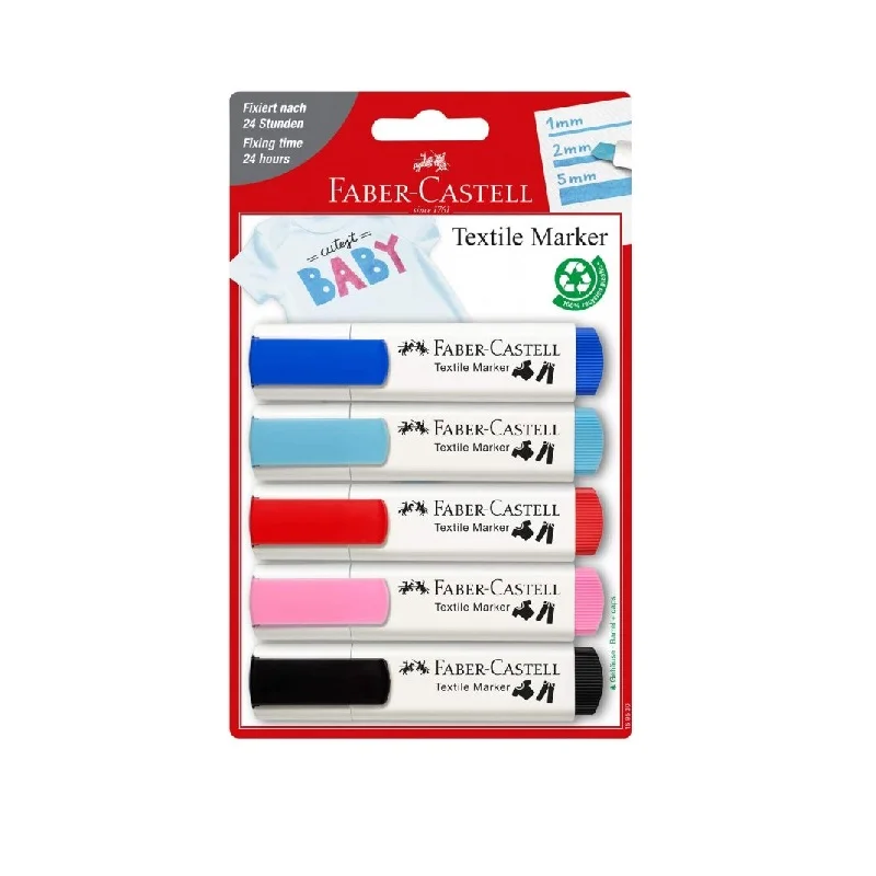 FABER TEKSTİL MARKÖRÜ PASTEL 5 Lİ 401595300 (Best)