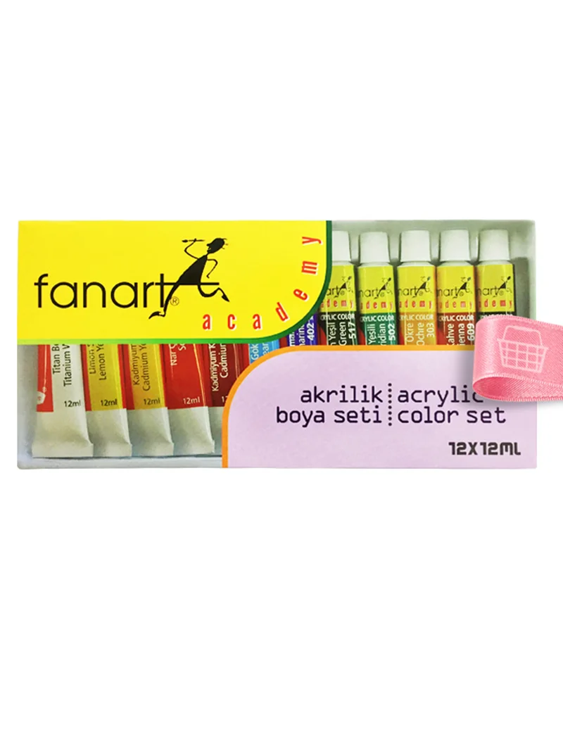 FANART ACADEMY 12 RENK AKRİLİK BOYA TÜP 12 ML F-2000.S12 (Best)