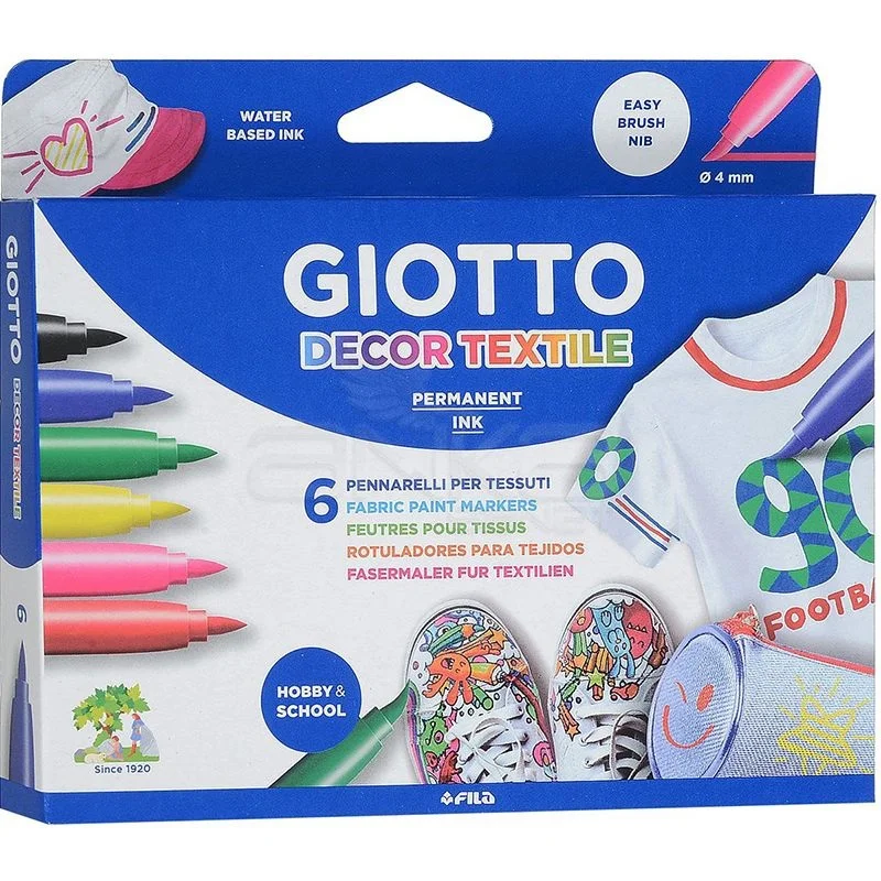 GIOTTO DECOR TEKSTİL KALEMİ 6 RENK 494800 (Best)