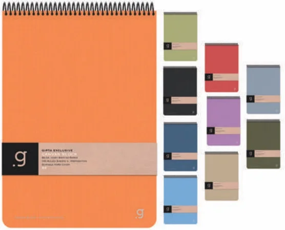 GIPTA CANVAS BLOCK 17x24 100 YP. SPİRALLİ SERT KAPAK ÇİZGİLİ BLOKNOT 6998 (Best)